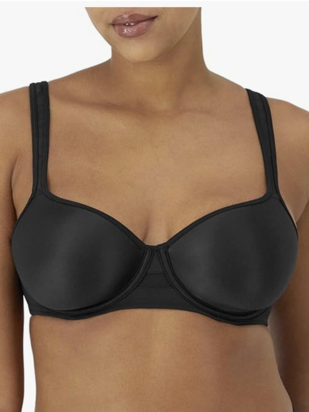 Bali Women's One Smooth U Ultra Light Minimizer Underwire Bra Black Size 42DD